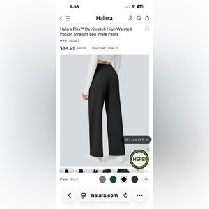 HALARA Daystretch Highwasted Black Wide-Leg Workpants
